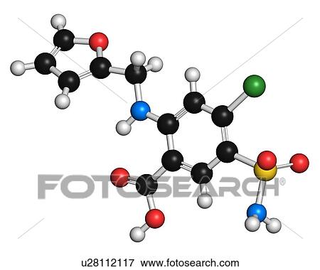 Stock Illustration - Furosemide diuretic drug molecule. Fotosearch