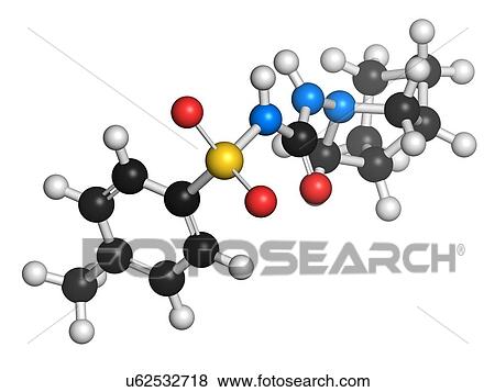 Stock Illustration - Gliclazide diabetes drug molecule. Fotosearch