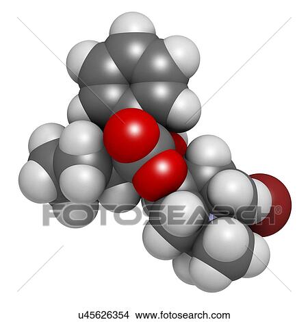 Stock Illustration - Glycopyrronium bromide COPD drug molecule. Fotosearch