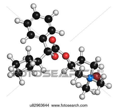Stock Illustration - Glycopyrronium bromide COPD drug molecule. Fotosearch