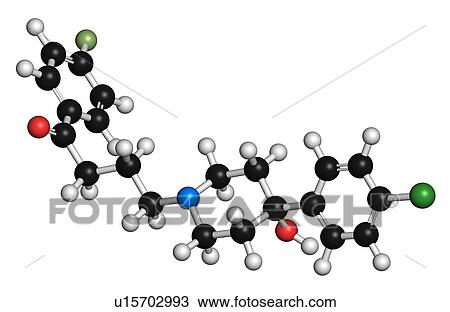 Haloperidol antipsychotic drug molecule View Large Illustration Drawing - Haloperidol antipsychotic drug molecule. Fotosearch