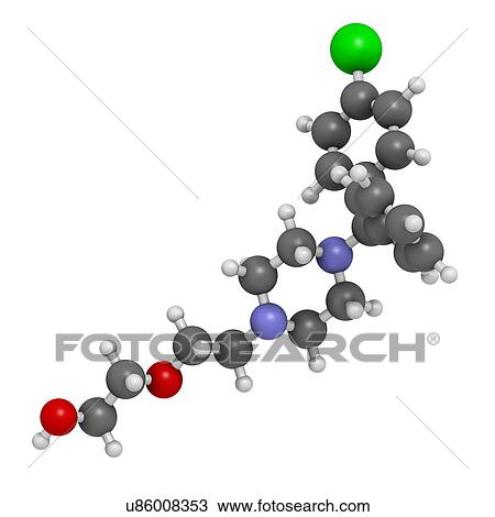 Hydroxyzine antihistamine drug molecule View Large Illustration Drawing - Hydroxyzine antihistamine drug molecule. Fotosearch