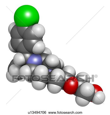 Hydroxyzine antihistamine drug molecule View Large Illustration Stock Illustration - Hydroxyzine antihistamine drug molecule. Fotosearch