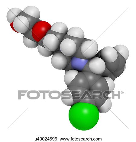Stock Illustration - Hydroxyzine antihistamine drug molecule. Fotosearch