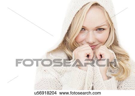 Picture - Woman wearing sweater. Fotosearch