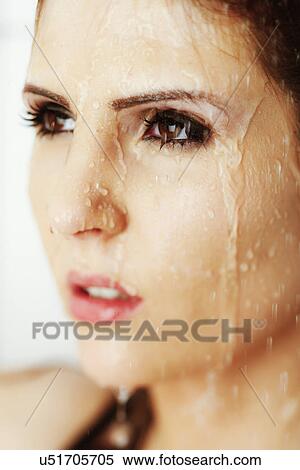 Woman in shower View Large Photo Image Stock Photography - Woman in shower . Fotosearch