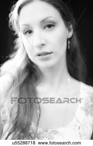 Stock Photo - Woman with long hair . Fotosearch