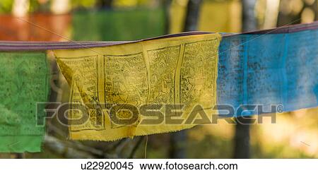 Close-up of prayer flags, Winnipeg, Lake of The Woods, Ontario, Canada View Large Photo Image Stock Photography - Close-up of prayer flags, Winnipeg, Lake of The Woods, Ontario, Canada. Fotosearch