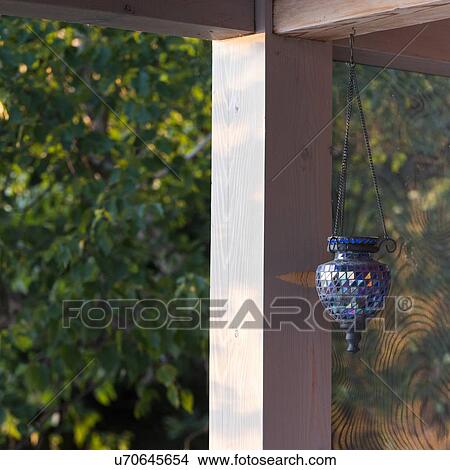 Picture - Decorative lantern hanging, Lake of The Woods, Ontario, Canada. Fotosearch