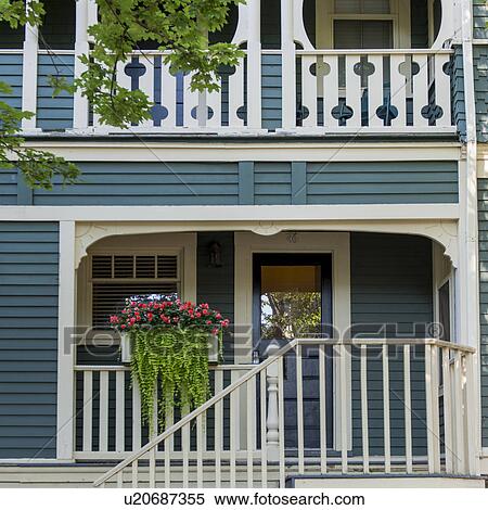 Stock Photography - Facade of a house, Charlottetown, Prince Edward Island, Canada. Fotosearch