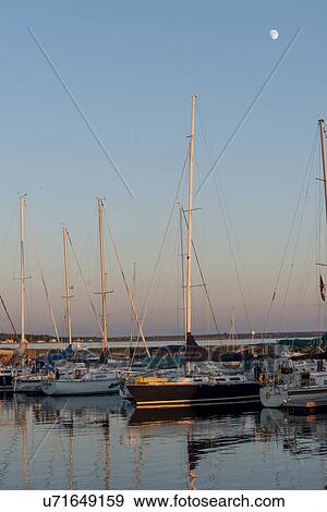Stock Photo - Sailboats at marina, Spinnakers Landing, Summerside, Prince Edward Island, Canada. Fotosearch