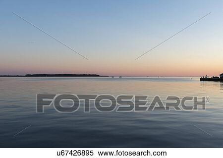 Stock Photography - Sea at sunset, Spinnakers Landing, Summerside, Prince Edward Island, Canada. Fotosearch