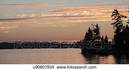 Silhouette of trees at the lakeside, Lake of The Woods, Ontario, Canada View Large Photo Image Picture - Silhouette of trees at the lakeside, Lake of The Woods, Ontario, Canada. Fotosearch