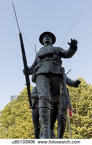Stock Photograph - Soldier statues in Queens Square, Charlottetown, Prince Edward Island, Canada. Fotosearch