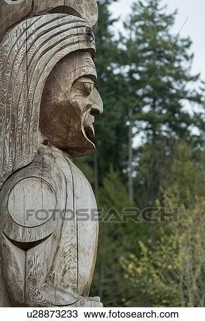 Stock Image - Totem pole at Stanley Park, Vancouver, British Columbia, Canada. Fotosearch