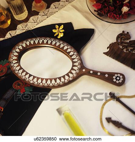 A decorated hand mirror View Large Photo Image Stock Image - A decorated hand mirror . Fotosearch
