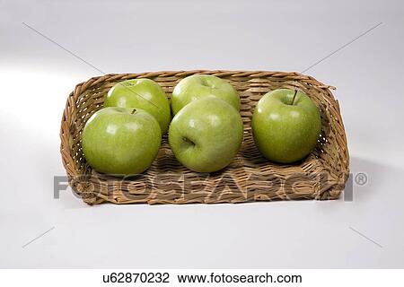 Stock Image - Apples placed in basket . Fotosearch