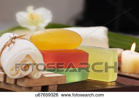 Bars of glycerine soap View Large Photo Image Stock Photograph - Bars of glycerine soap . Fotosearch