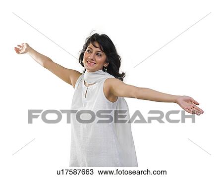 Stock Image - Beautiful woman in traditional wear . Fotosearch