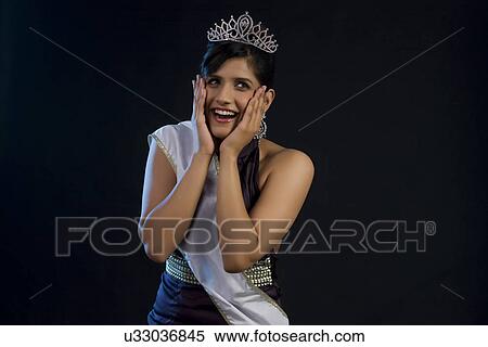 Beauty pageant winner overwhelmed View Large Photo Image Stock Photography - Beauty pageant winner overwhelmed . Fotosearch