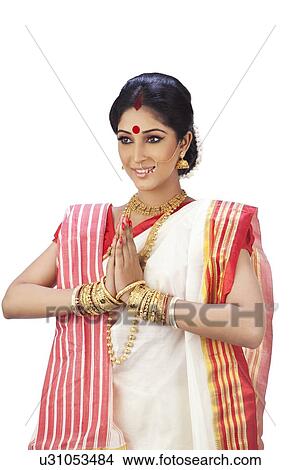 Bengali woman greeting View Large Photo Image Picture - Bengali woman greeting. Fotosearch