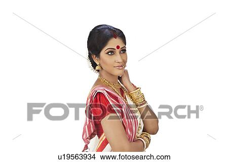 Picture - Bengali woman smiling. Fotosearch