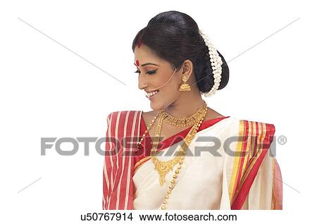Picture - Bengali woman smiling. Fotosearch