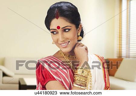 Bengali woman smiling View Large Photo Image Stock Image - Bengali woman smiling. Fotosearch