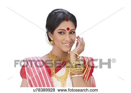 Stock Photo - Bengali woman smiling. Fotosearch