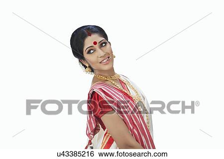 Bengali woman smiling View Large Photo Image Stock Photograph - Bengali woman smiling. Fotosearch