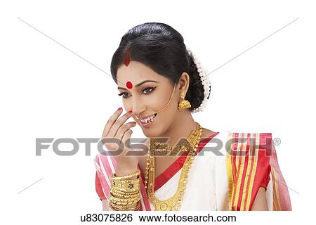 Stock Photograph - Bengali woman smiling. Fotosearch