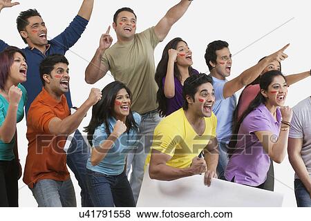 Boys and girls cheering View Large Photo Image Stock Photo - Boys and girls cheering . Fotosearch