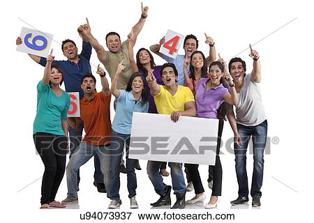 Boys and girls cheering View Large Photo Image Stock Photo - Boys and girls cheering . Fotosearch