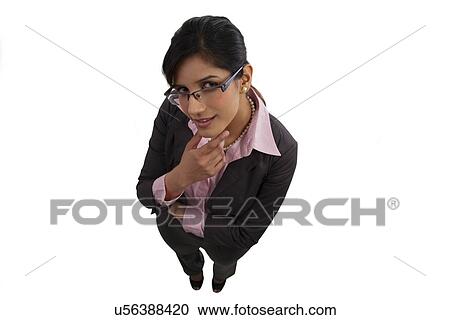Stock Image - Businesswoman thinking . Fotosearch