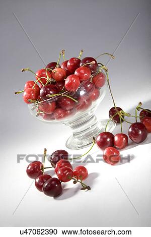 Stock Image - Cherries in a bowl . Fotosearch