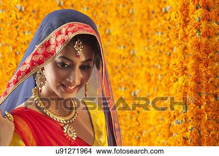 Close-up of a beautiful bride smiling View Large Photo Image Picture - Close-up of a beautiful bride smiling. Fotosearch