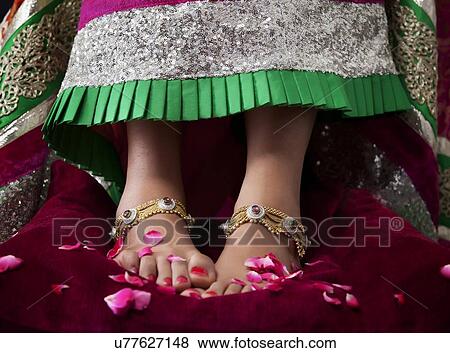 Close-up of a bride's feet View Large Photo Image Stock Photo - Close-up of a bride's feet. Fotosearch