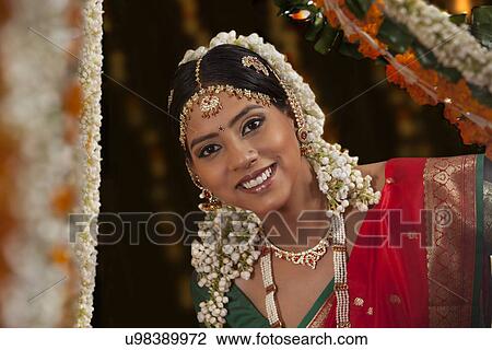 Stock Image - Close-up of beautiful Asian bride . Fotosearch