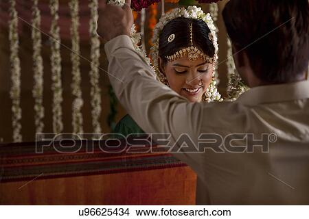 Picture - Close-up of Indian bridal couple . Fotosearch