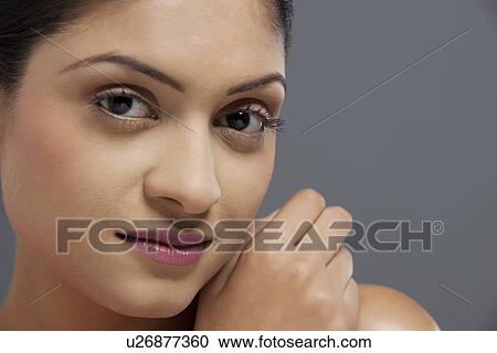 Close-up portrait of beautiful woman View Large Photo Image Stock Image - Close-up portrait of beautiful woman . Fotosearch