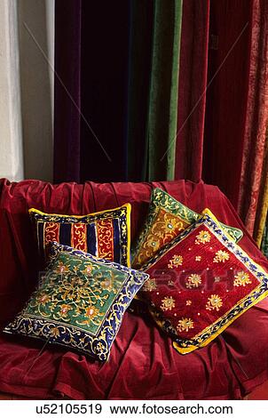 Colourful cushions View Large Photo Image Stock Photo - Colourful cushions . Fotosearch