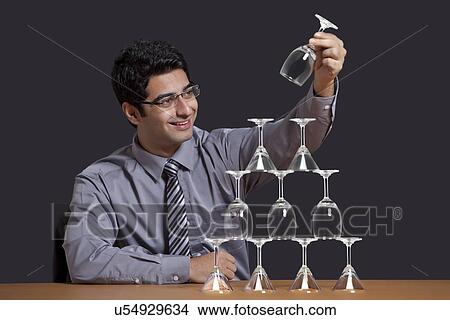 Executive stacking glasses View Large Photo Image Picture - Executive stacking glasses . Fotosearch