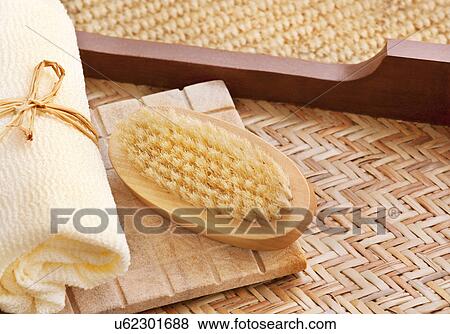Stock Photo - Foot brush and bath scrub . Fotosearch