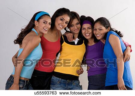 Stock Image - Friends posing . Fotosearch