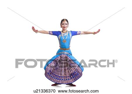 Full length of dancer with arms outstretched performing Bharatanatyam against white background View Large Photo Image Stock Image - Full length of dancer with arms outstretched performing Bharatanatyam against white background. Fotosearch