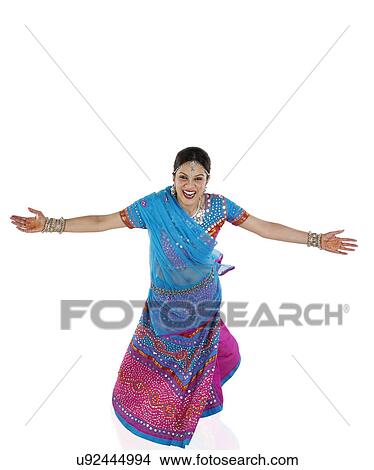 Picture - Gujarati woman dancing . Fotosearch