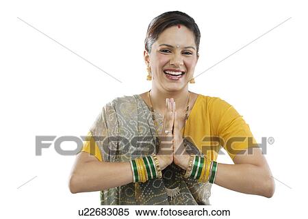 Gujarati woman greeting View Large Photo Image Stock Photography - Gujarati woman greeting . Fotosearch