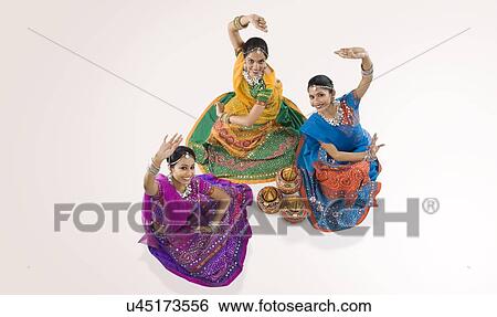 Gujarati women dancing View Large Photo Image Stock Photograph - Gujarati women dancing . Fotosearch