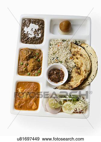 Indian Thali View Large Photo Image Stock Photo - Indian Thali . Fotosearch