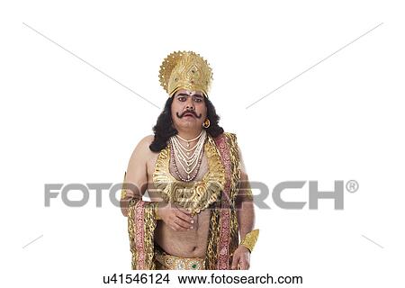 Man dressed as Raavan looking unhappy View Large Photo Image Picture - Man dressed as Raavan looking unhappy . Fotosearch